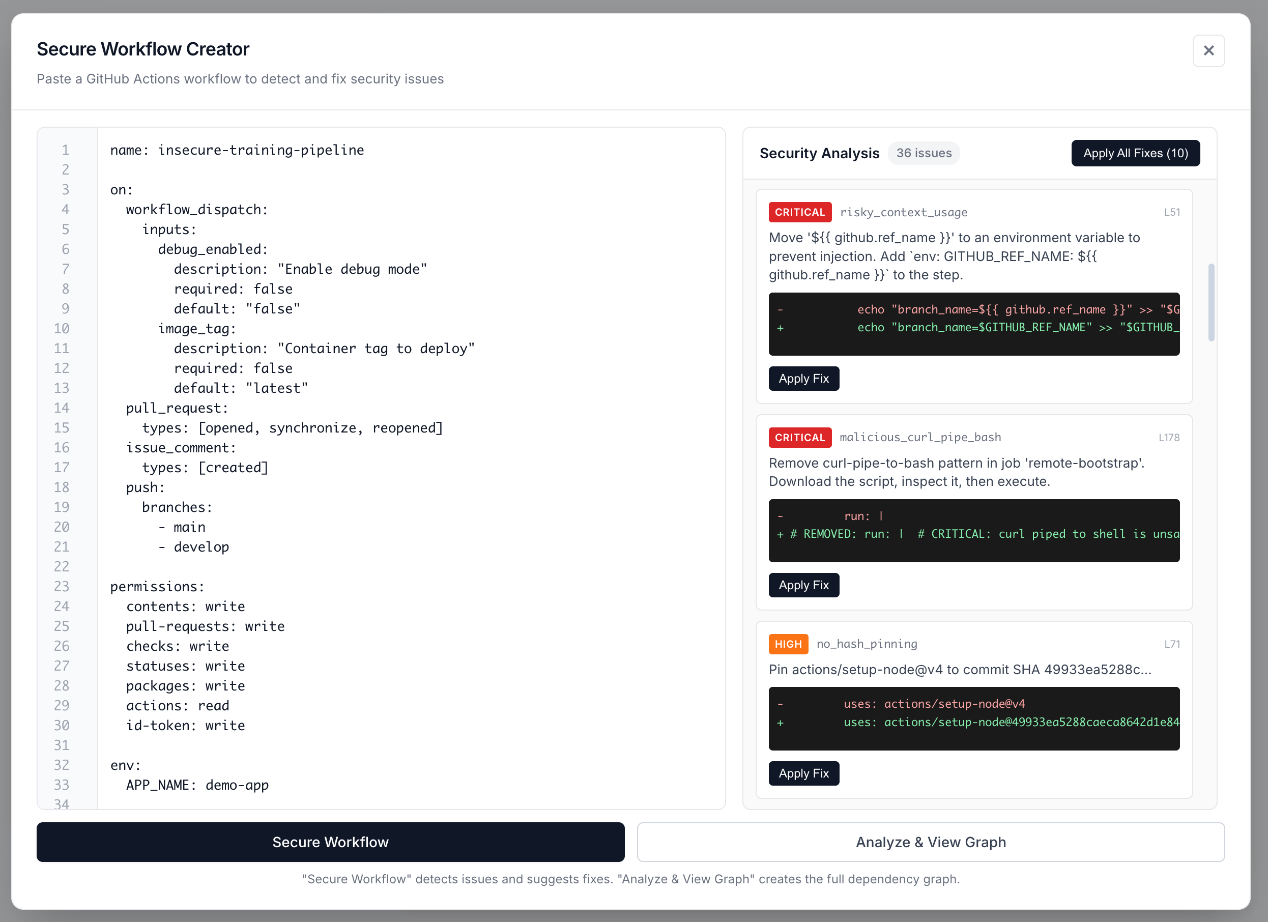 Secure Workflow Editor